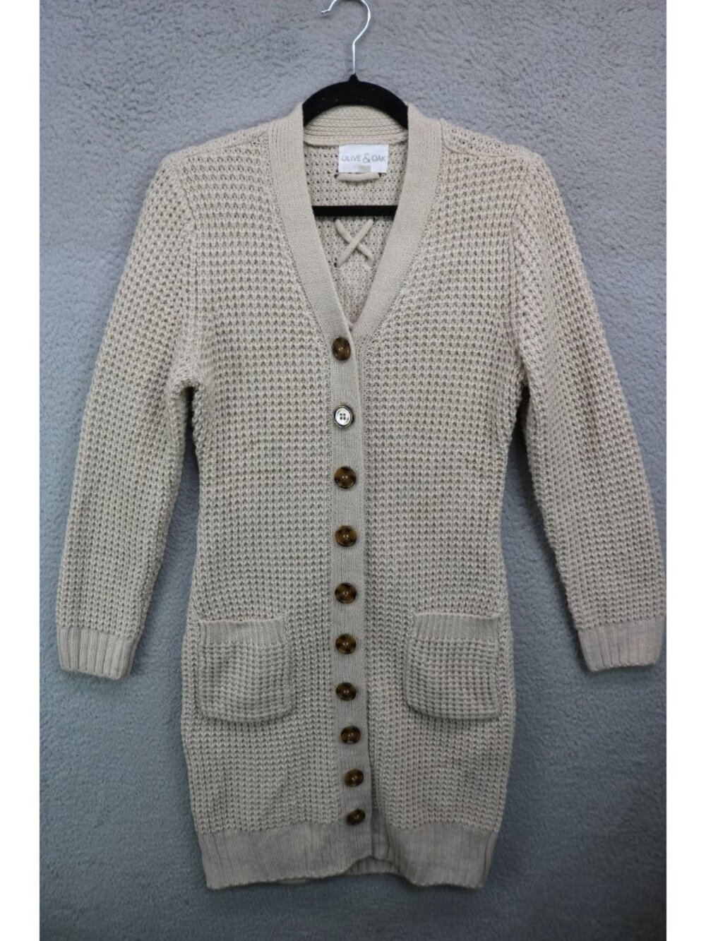 Olive & Oak Long Sleeve Long Button-Up Duster/Cardigan-PM-Pockets-Lagenlook-Soft